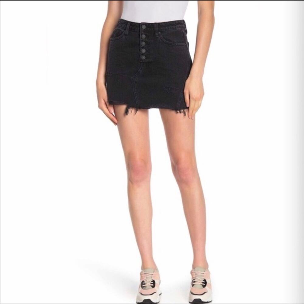 Free People Distressed Mini  jean skirt size 25 Boho